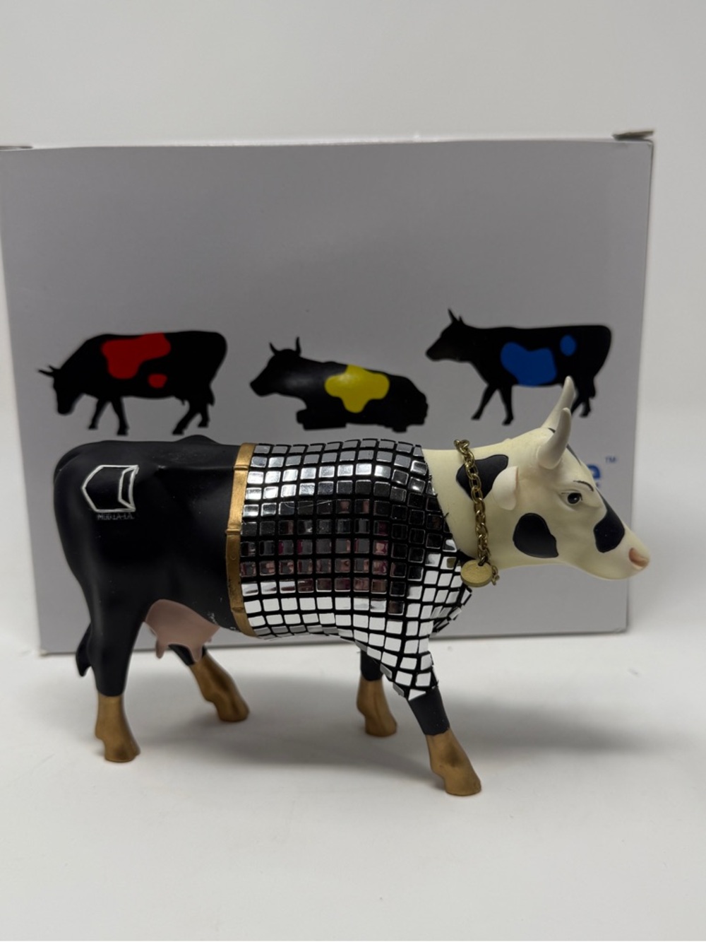 NWT Cow Parade Retired Disco Cow Figurine #9134